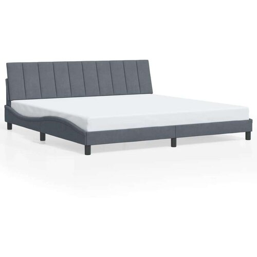  Okvir kreveta s LED svjetlima tamnosivi 200 x 200 cm baršunasti Cene