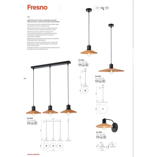  Redo 01-4054 - Visilica na sajli FRESNO 1xE27/42W/230V prečnik 24 cm Slike