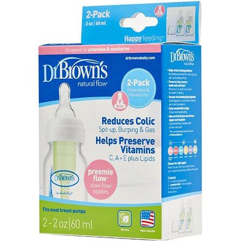 Dr.browns Dr Brown&amp;#039;s set plastičnih fla&amp;scaron;ica Standard 60ml - 2 u pakovanju Slike