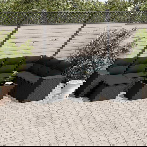 vidaXL 8-dijelni set vrtnih sofa od poliratana s jastucima crni Cijene