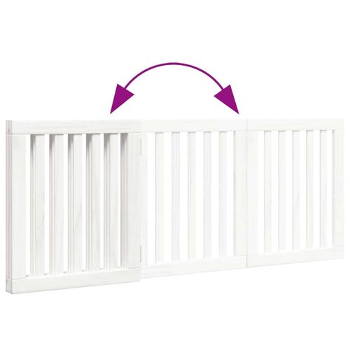vidaXL Vrata za pse s 3 panela sklopiva bijela 150 cm od drva topole Cene