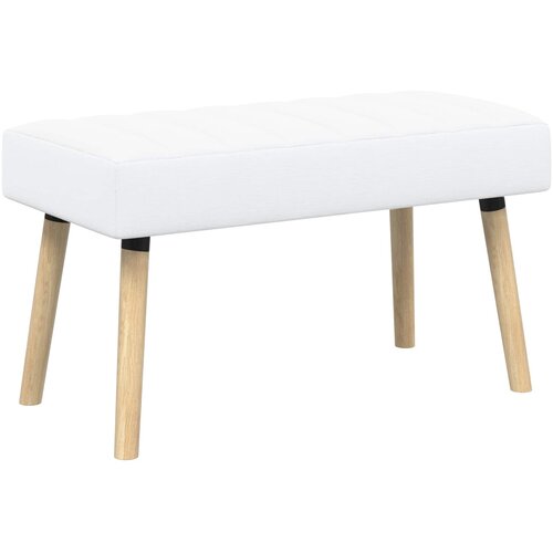  Klupa s utorima Bijela 80 x 40 x 46 cm Tkanina Slike