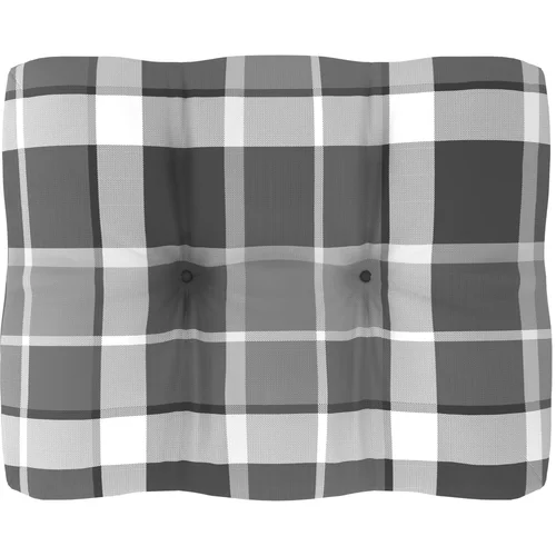 vidaXL Blazina za kavč iz palet siv karo vzorec 50x40x10 cm