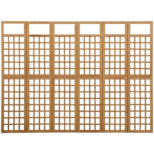 VidaXL Sobna pregrada / re&amp;scaron;etka sa 6 panela od jelovine 242,5x180 cm Slike