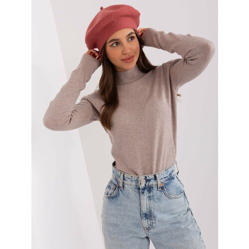 Fashion Hunters Brick red women's beret winter cap Slike