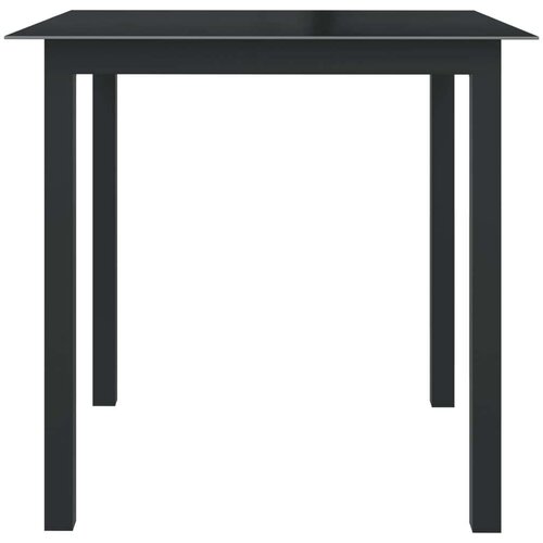 vidaXL Vrtni stol crni 80 x 80 x 74 cm od aluminija i stakla Cene