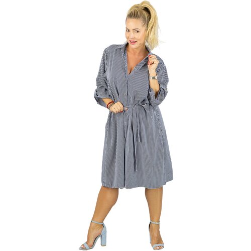 Pri Tie waist midi schmisserie dress OLIVIA Slike