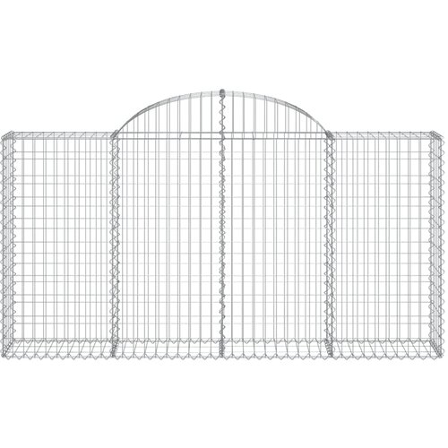  Lučne gabionske ko&amp;scaron;are 2 kom 200x30x100/120cm pocinčano željezo Slike