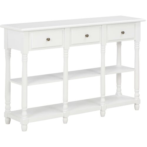  Konzolna mizica MDF 120x30x76 cm bela Cene