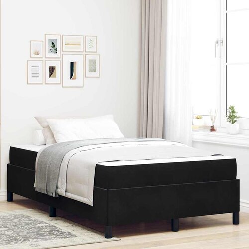 vidaXL Krevetna konstrukcija Ostalo Crna i bijela 120 x 190 cm Baršun Cene