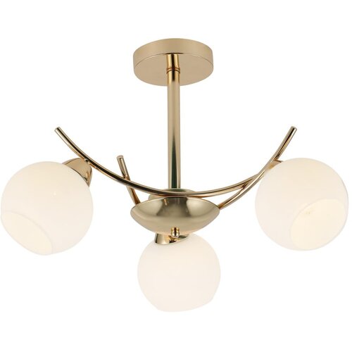 Candellux Lighting Bela/zlata stropna svetilka s steklenim senčilom 36x52 cm Amos &amp;ndash; Slike