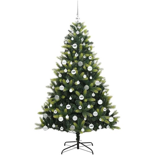 VidaXL Umjetno savitljivo božićno drvce 300 LED-a Zelena 180 cm Slike