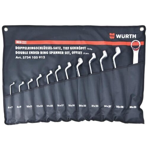W&amp;uuml;rth red stripe set duplo-vilju&amp;scaron;kastih ključeva ok 6-32, 12 komada (5754105912) Slike