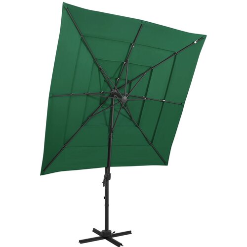  Vrtni suncobran s 4 razine i stupom 250 x 250 cm zeleni Cene