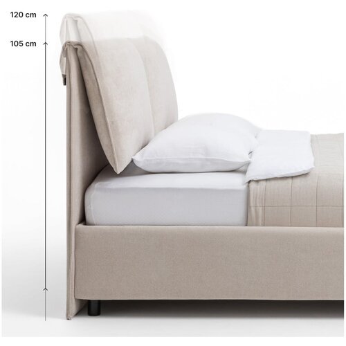 Bonami Selection Smeđe-sivi tapecirani bračni krevet s podnicom i prostorom za odlaganje 180x200 cm Thessa Pillow &amp;ndash; Slike