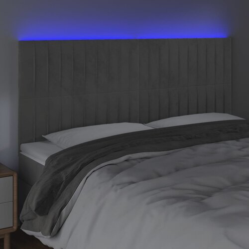  LED uzglavlje svjetlosivo 200x5x118/128 cm bar&amp;scaron;unasto Slike