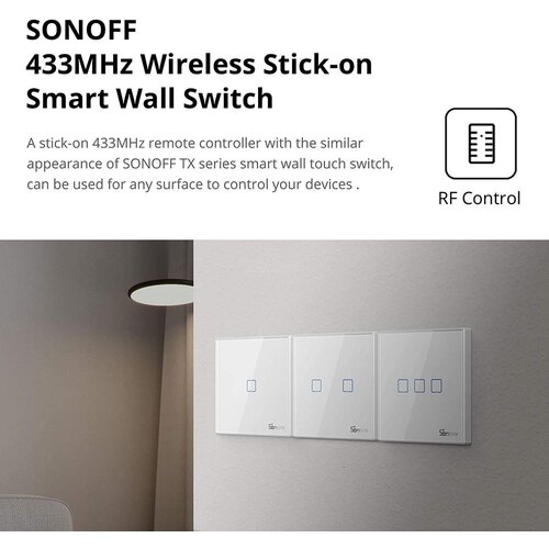 SONOFF bežični pametni zidni prekidač 433MHz dual T2EU3C-RF Slike