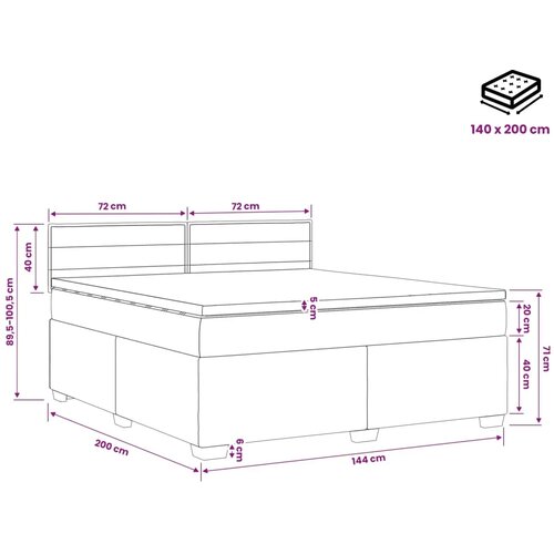  Boxspring krevet s madracem Plava 140 x 200 cm Tkanina - Plava 140 x 200 cm Dizajn linija Slike