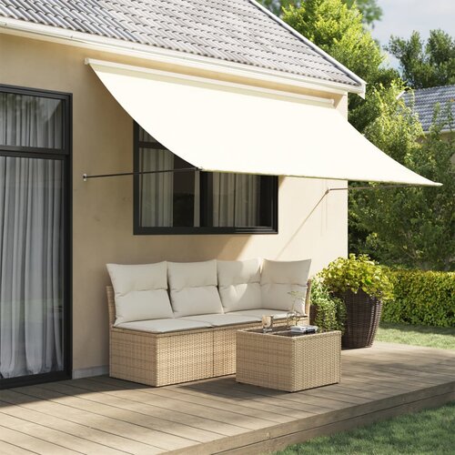 vidaXL Zložljiva tenda krem 300x150 cm tkanina in jeklo Cene