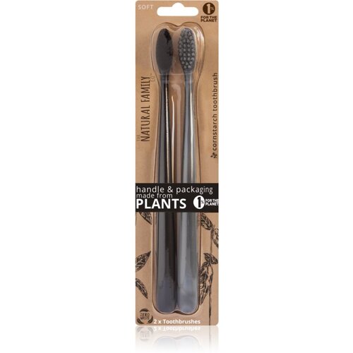 Natural Family CO. twin Pack Bio zobna ščetka - Pirate Black & Monsoon Mist Cene