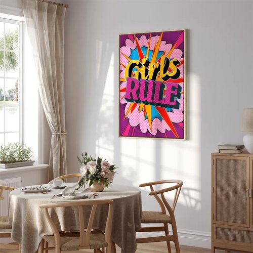  Slika - Energy of Colors (1-part) - English Text on Colorful Background 40x60 U prirodnom drvenom okviru Slike