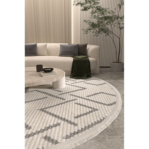 Conceptum Hypnose tepih Vetrina 3609, O80 cm, krem-siva Cene