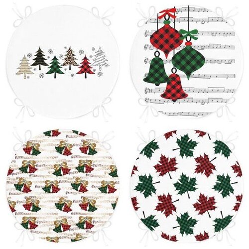 Mila Home Jastuci za sjedenje u setu 4 kom s božićnim motivom &amp;oslash; 40 cm Tartan &amp;ndash; Slike