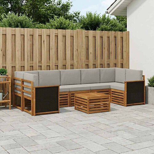  Set vanjskih sofa 8 kom. Prirodna i svjetlosiva Cijene