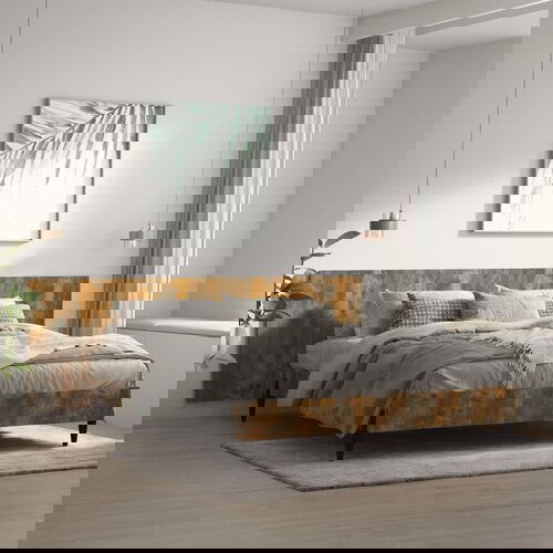 VidaXL Zidno uzglavlje boja dimljenog hrasta 240 x 1,5 x 80 cm drveno Slike
