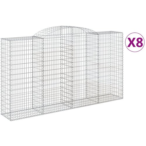  Lučne gabionske ko&amp;scaron;are 8 kom 300x50x160/180cm pocinčano željezo Slike