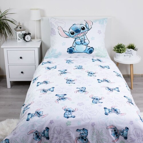Jerry Fabrics Bijela pamučna dječja posteljina za krevet za jednu osobu 140x200 cm Lilo and Stitch &amp;quot;Ohana White&amp;quot; &amp;ndash; Slike