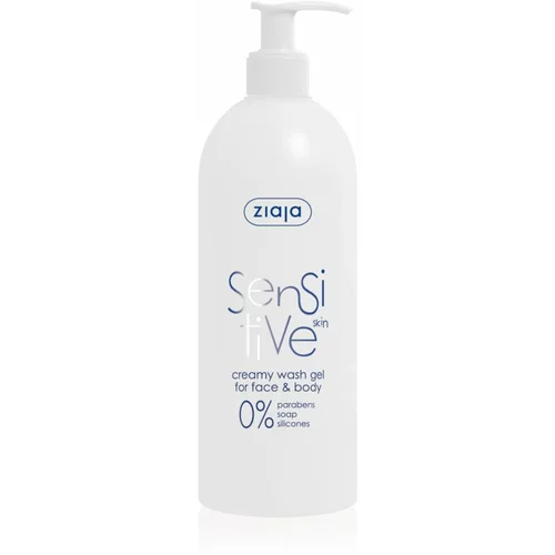 Ziaja Sensitive gel za pranje lica i tijela za osjetljivu i nadraženu kožu 400 ml