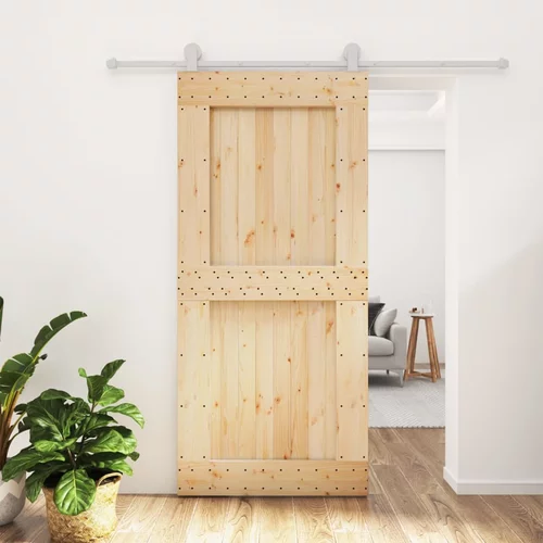  Klizna vrata s priborom za montažu 95 x 210 cm masivna borovina
