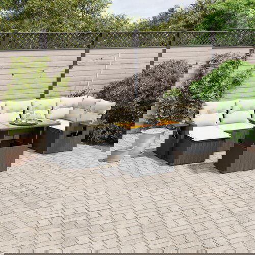 vidaXL 8-dijelni set vrtnih sofa od poliratana s jastucima crni Cijene