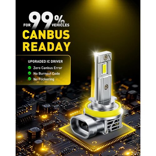 Auxito H11 LED sijalice 6500K 13000lm CANBUS H8 H9 H11 DD-M6S-H11 Slike