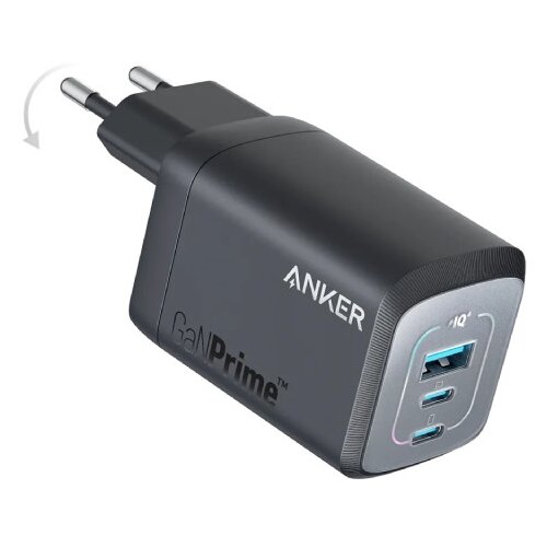 Anker Prime 67W GaN zidni brzi punjac, 3-porta (2x USB-C i 1x USB-A) crni Slike