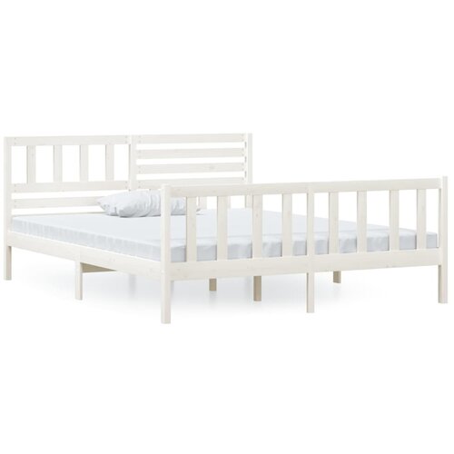 VidaXL Posteljni okvir bel iz trdnega lesa 120x200 cm, (20646559) Slike
