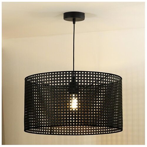  Duolla - Visilica na sajli ROLLER RATTAN 1xE27/15W/230V prečnik 45 cm, crn Cene