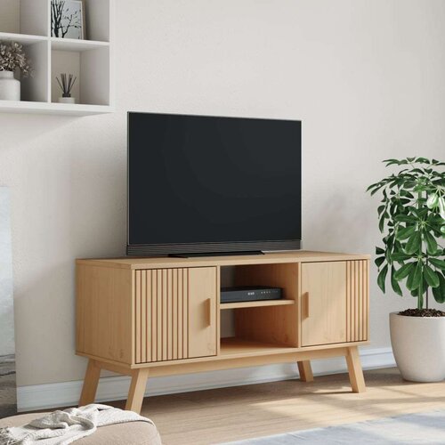 VidaXL TV ormarić OLDEN smeđi 114 x 43 x 57 cm od masivne borovine Slike