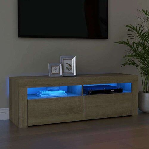 vidaXL TV ormarić s LED svjetlima boja hrasta sonome 120 x 35 x 40 cm Cijene