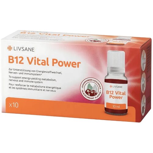 LIVSANE Vitamin B12 Direkt Vital Power, 10 ampula Slike