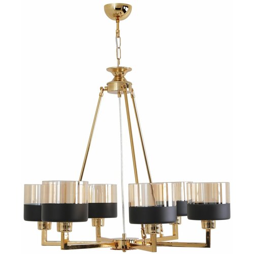 Opviq napoli 6 Lı gold siyah Camlı avize goldblack chandelier Cene