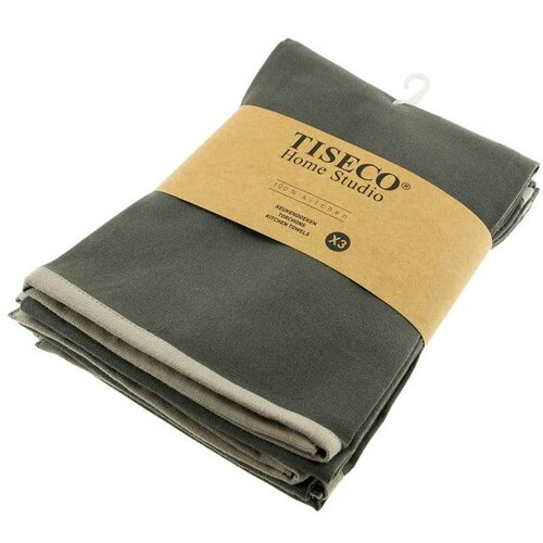 Tiseco Home Studio set s 3 siva pamučna ručnika, 50 x 70 cm Slike