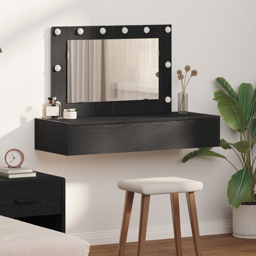 VidaXL črna hrastova mdf 100 x 40 x 70 cm toaletna miza pravokotna Slike