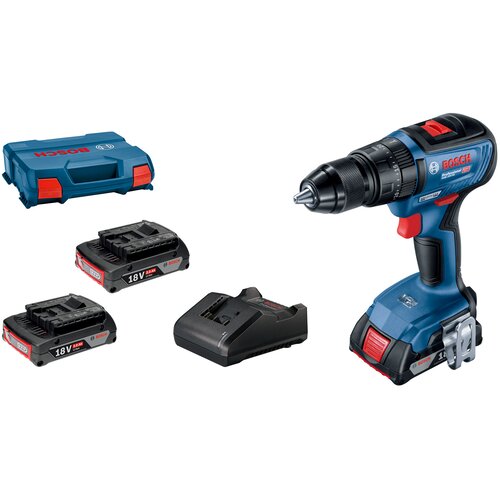 Bosch Profesionalni set: Akumulatorska vibraciona bu&scaron;ilica-odvrtač GSB 18V-50 + 3XGBA 2,0Ah + GAL 18V-20 u kutiji L-case 06019H5121 Cene