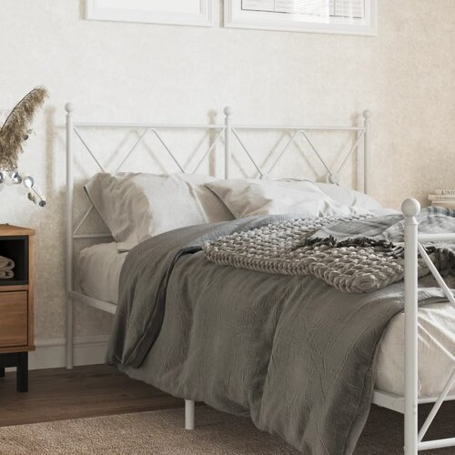 The Living Store Kovinsko vzglavje belo 120 cm - Vzglavje, (21498787) Cene