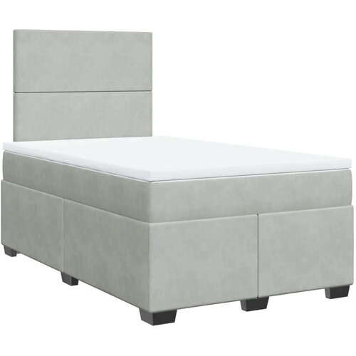 vidaXL Box spring postelja z vzmetnico svetlo siva 120x190 cm žamet Cene
