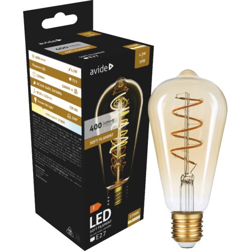 Avide Žarulja,LED,4.5W,E27,2700K,230V AC,topla bijela svjetlost - Soft Filament ST58 4.5W E27 Cijene