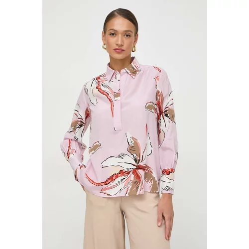 Marella Pamučna bluza boja: ružičasta, s uzorkom