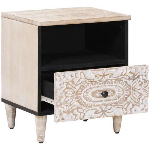  Ormar za krevet 2 pcs Bijelo 40 x 33 x 46 cm Čvrsto drvo manga Slike